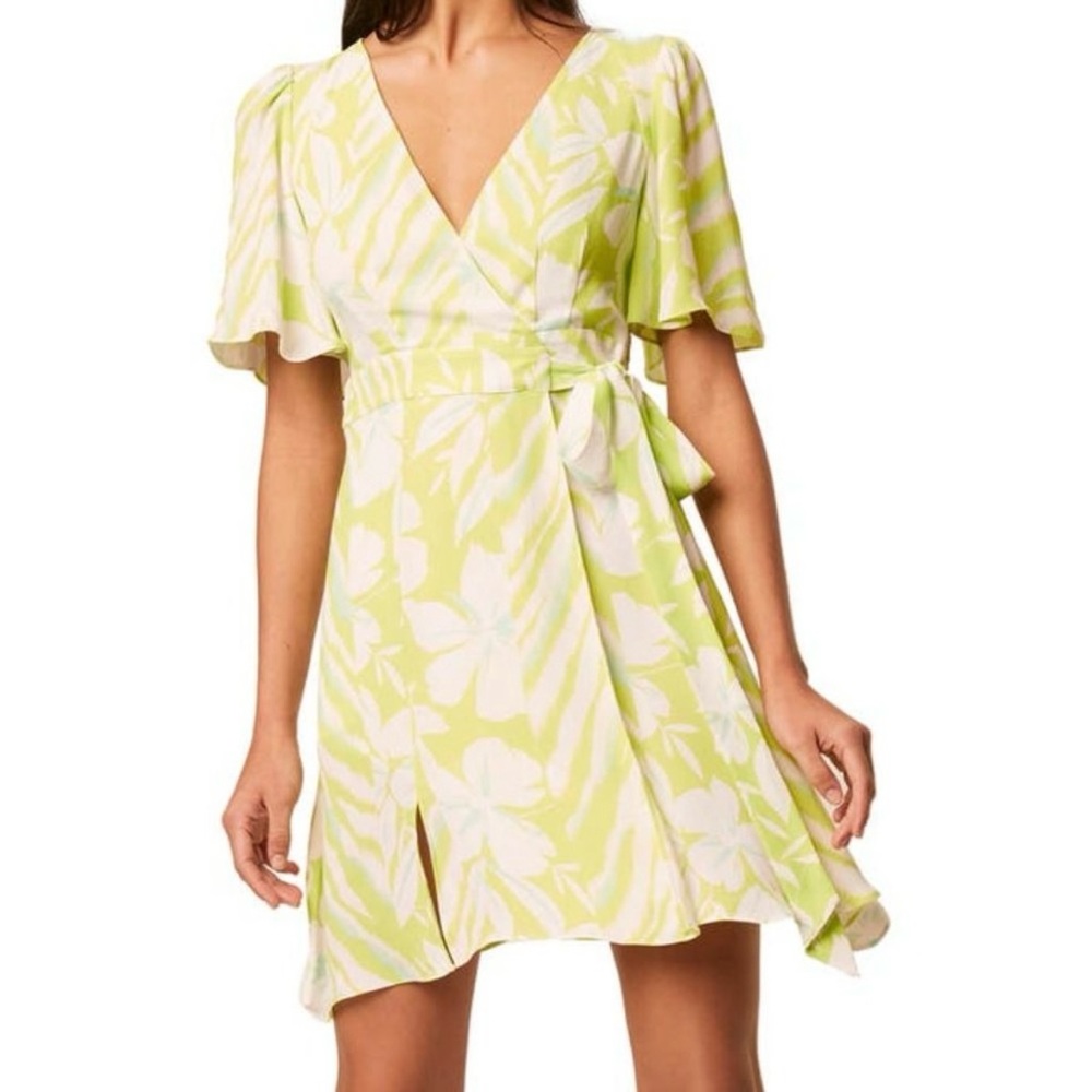 French Connection Diah Wrap Green Dress Size 4